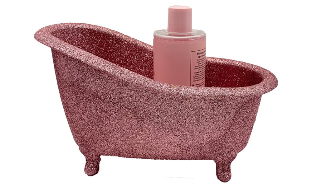 Mini vasca da bagno in plastica lucida rosa